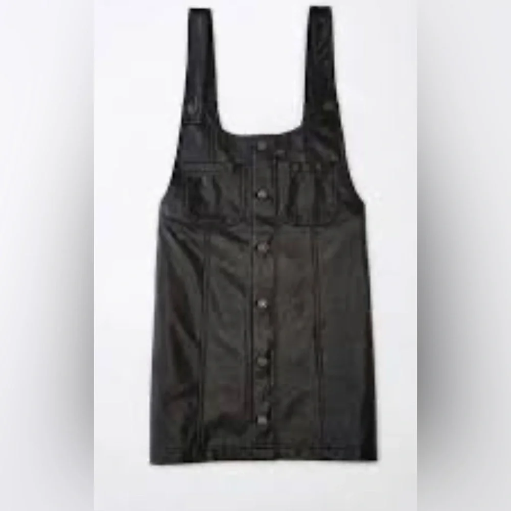 American Eagle Outfitters Black Faux Leather Dress - Picture 2 of 5